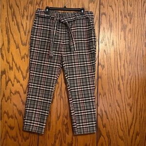 Jules & Leopold Plaid Tie Waist Pants XL Ankle Career Trouser